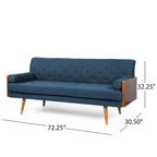 Divano in tessuto trapuntato Jalon stile Mid-century Modern di