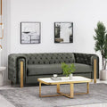 Keyser Modern Glam Tufted Velvet 3 Seater Sofa by   - 83.75 L x 34.50 W x 27.25 H