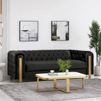 Divano a 3 posti Keyser Modern Glam in velluto trapuntato by   - 83.75 L x 34.50 W x 27.25 H