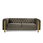 Divano a 3 posti Keyser Modern Glam in velluto trapuntato by   - 83.75 L x 34.50 W x 27.25 H