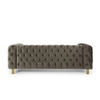 Divano a 3 posti Keyser Modern Glam in velluto trapuntato by   - 83.75 L x 34.50 W x 27.25 H