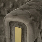 Divano a 3 posti Keyser Modern Glam in velluto trapuntato by   - 83.75 L x 34.50 W x 27.25 H