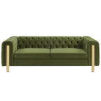 Divano a 3 posti Keyser Modern Glam in velluto trapuntato by   - 83.75 L x 34.50 W x 27.25 H