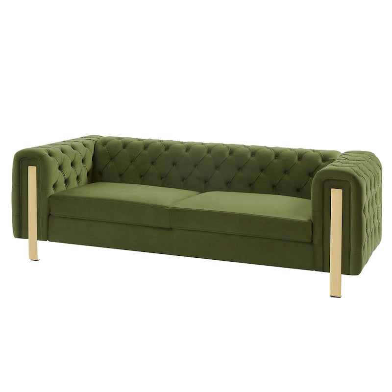 Divano a 3 posti Keyser Modern Glam in velluto trapuntato by   - 83.75 L x 34.50 W x 27.25 H