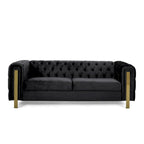 Divano a 3 posti Keyser Modern Glam in velluto trapuntato by   - 83.75 L x 34.50 W x 27.25 H