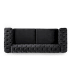 Divano a 3 posti Keyser Modern Glam in velluto trapuntato by   - 83.75 L x 34.50 W x 27.25 H