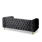 Divano a 3 posti Keyser Modern Glam in velluto trapuntato by   - 83.75 L x 34.50 W x 27.25 H