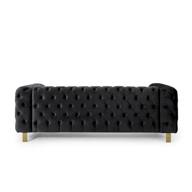 Divano a 3 posti Keyser Modern Glam in velluto trapuntato by   - 83.75 L x 34.50 W x 27.25 H