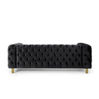 Divano a 3 posti Keyser Modern Glam in velluto trapuntato by   - 83.75 L x 34.50 W x 27.25 H