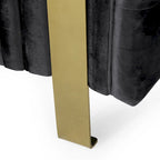 Divano a 3 posti Keyser Modern Glam in velluto trapuntato by   - 83.75 L x 34.50 W x 27.25 H