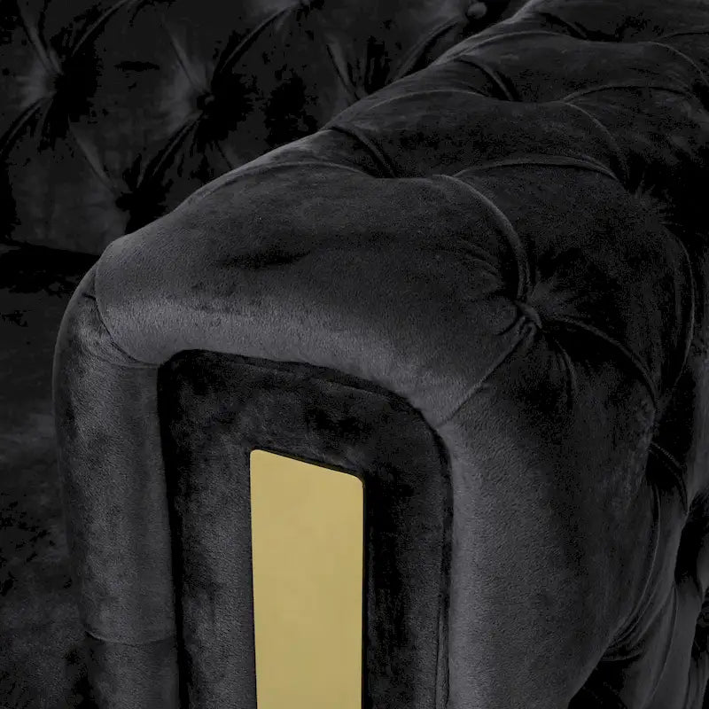 Divano a 3 posti Keyser Modern Glam in velluto trapuntato by   - 83.75 L x 34.50 W x 27.25 H