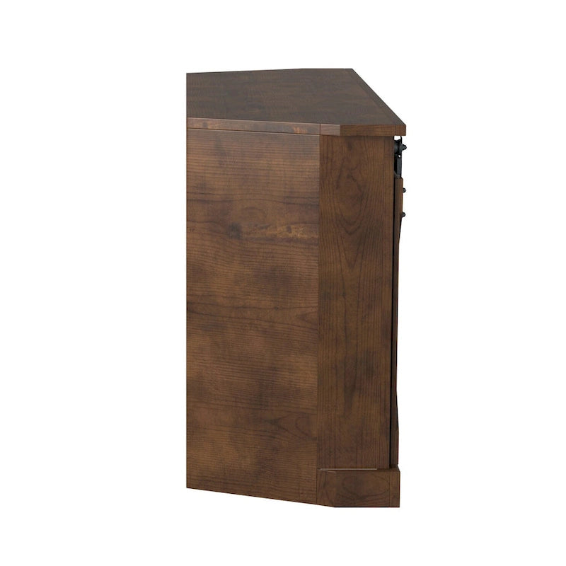 Mobile TV ad angolo Bridgevine Home Farmhouse 66 pollici per TV fino a 80 pollici, nessun assemblaggio richiesto, finitura Aged Whiskey