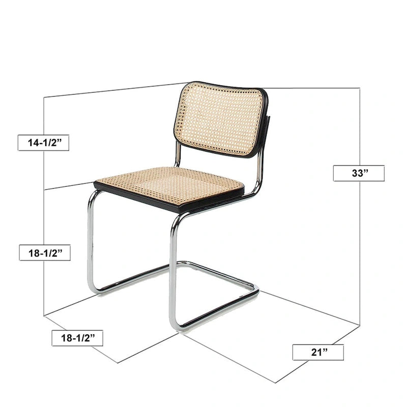 Sedia da pranzo Cesca in canna e cromo di Breuer Chair Company