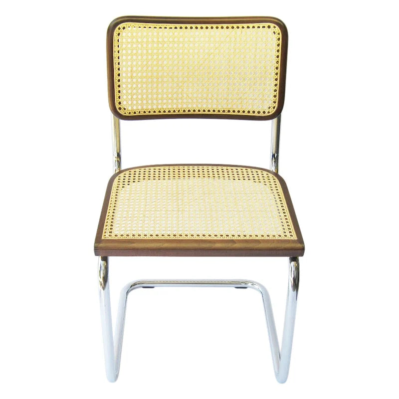 Sedia da pranzo Cesca in canna e cromo di Breuer Chair Company