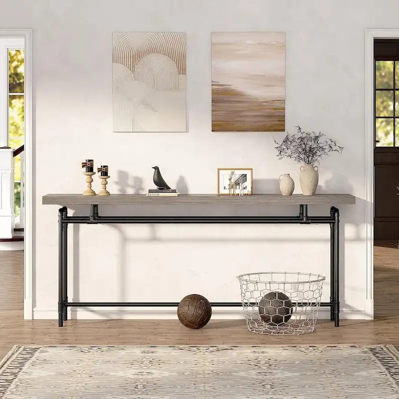 Tavolo Consolle, Tavolo Stretto Lungo da Ingresso da 180 cm per Soggiorno - 30P x 180L x 90A cm
