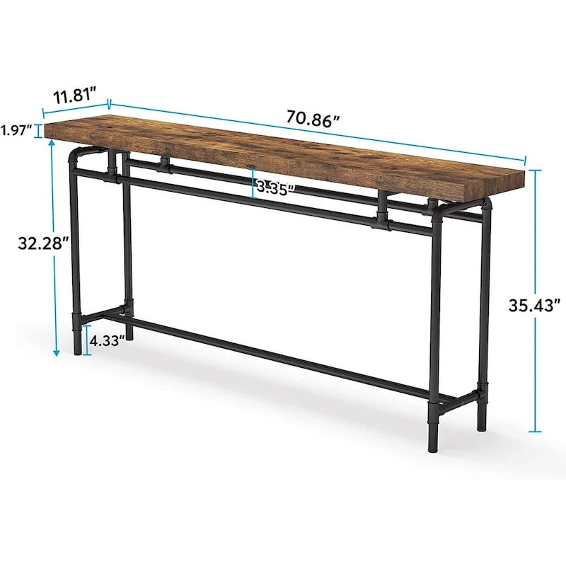 Tavolo Consolle, Tavolo Stretto Lungo da Ingresso da 180 cm per Soggiorno - 30P x 180L x 90A cm