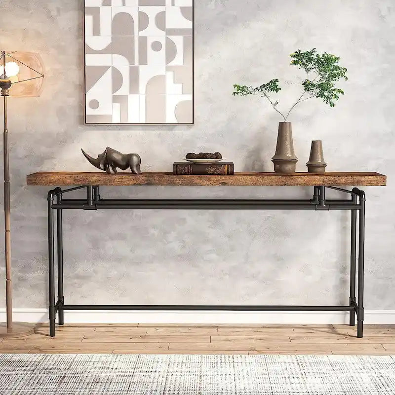 Tavolo Consolle, Tavolo Stretto Lungo da Ingresso da 180 cm per Soggiorno - 30P x 180L x 90A cm