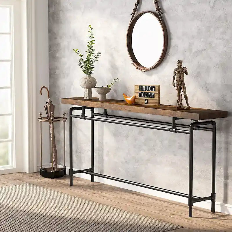 Tavolo Consolle, Tavolo Stretto Lungo da Ingresso da 180 cm per Soggiorno - 30P x 180L x 90A cm
