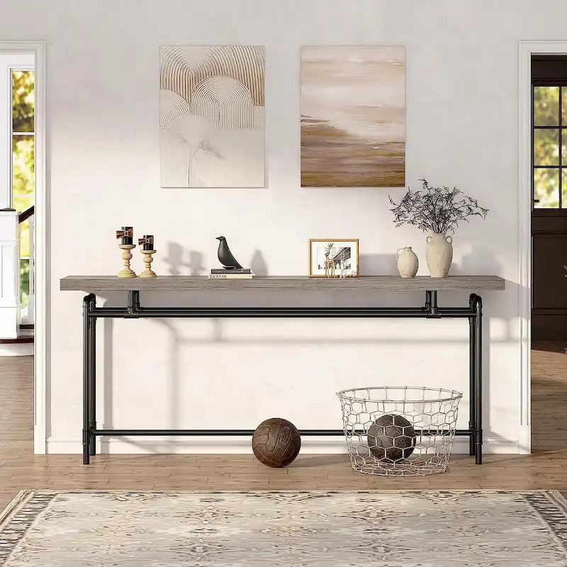Tavolo Consolle, Tavolo Stretto Lungo da Ingresso da 180 cm per Soggiorno - 30P x 180L x 90A cm