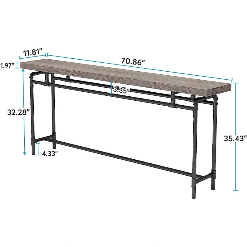 Tavolo Consolle, Tavolo Stretto Lungo da Ingresso da 180 cm per Soggiorno - 30P x 180L x 90A cm