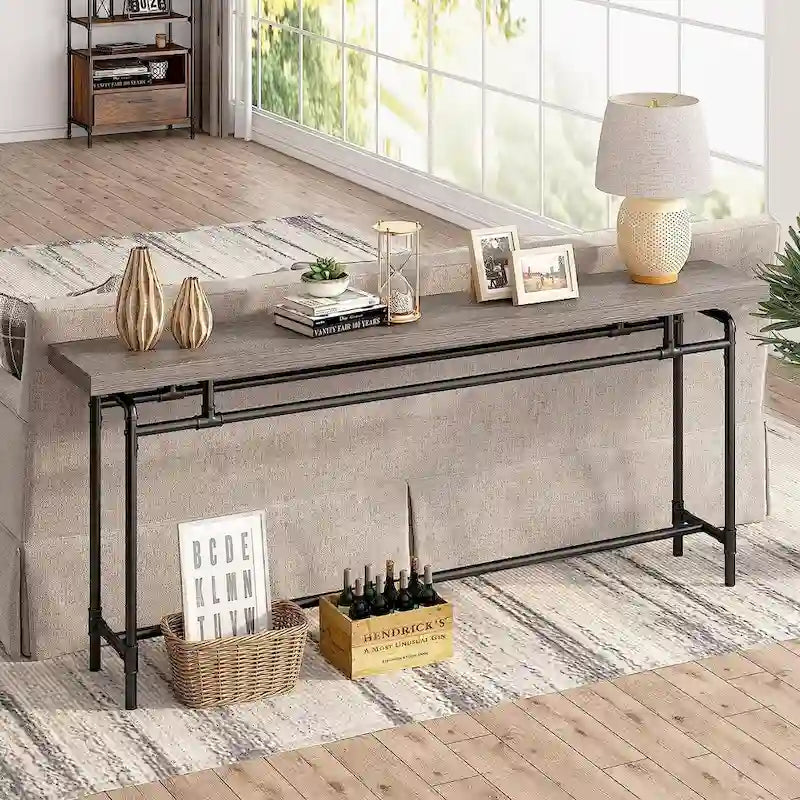 Tavolo Consolle, Tavolo Stretto Lungo da Ingresso da 180 cm per Soggiorno - 30P x 180L x 90A cm