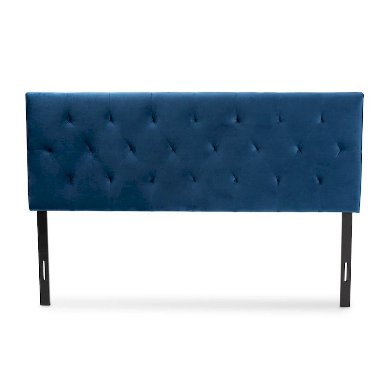 Testiera Imbottita in Velluto Felix Moderna e Contemporanea – Blu Navy