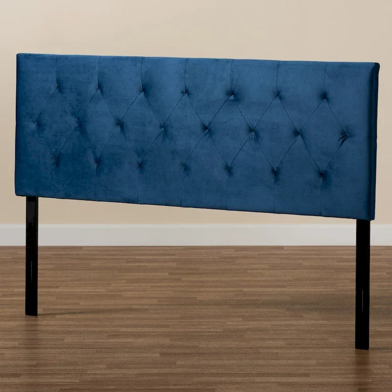 Testiera Imbottita in Velluto Felix Moderna e Contemporanea – Blu Navy