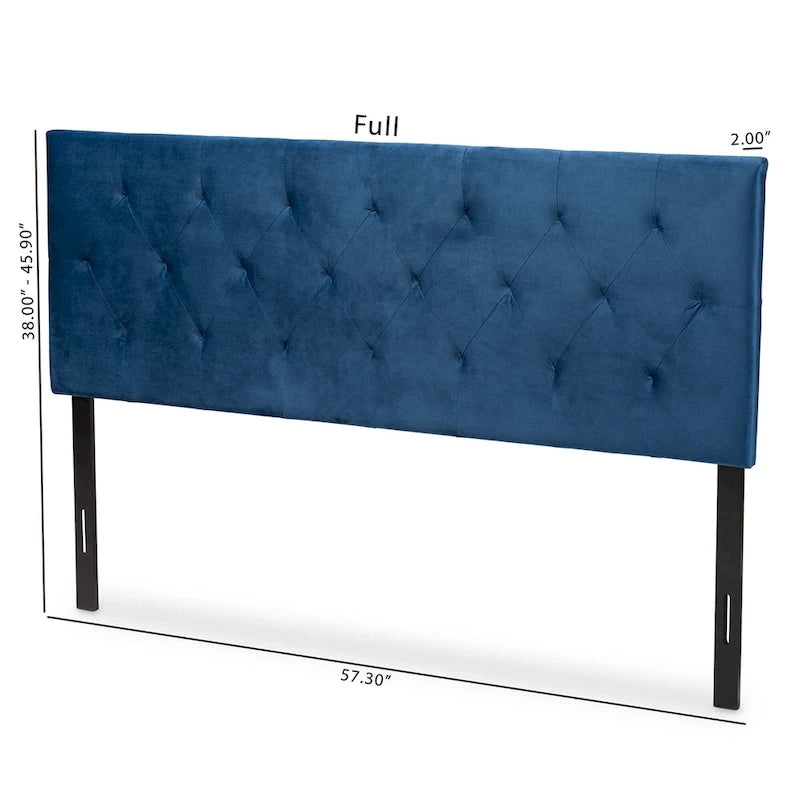 Testiera Imbottita in Velluto Felix Moderna e Contemporanea – Blu Navy