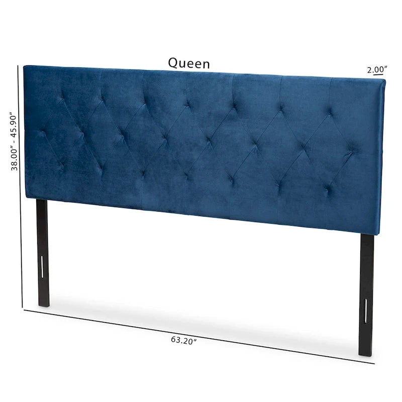 Testiera Imbottita in Velluto Felix Moderna e Contemporanea – Blu Navy