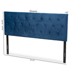 Testiera Imbottita in Velluto Felix Moderna e Contemporanea – Blu Navy