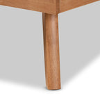 Letto a piattaforma Galvin contemporaneo in legno con finitura marrone