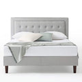 Priage by   Grey Sand Upholstered Beige Button-tufted Premium Platform Bed