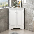 Mobiletto da bagno triangolare bianco con ripiani regolabili - 17.2L x 17.2P x 31.5H