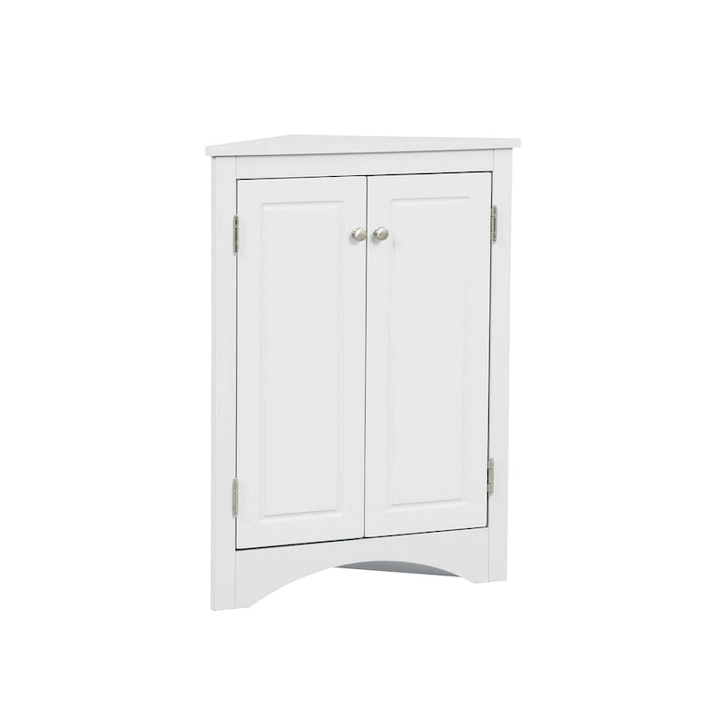 Mobiletto da bagno triangolare bianco con ripiani regolabili - 17.2L x 17.2P x 31.5H