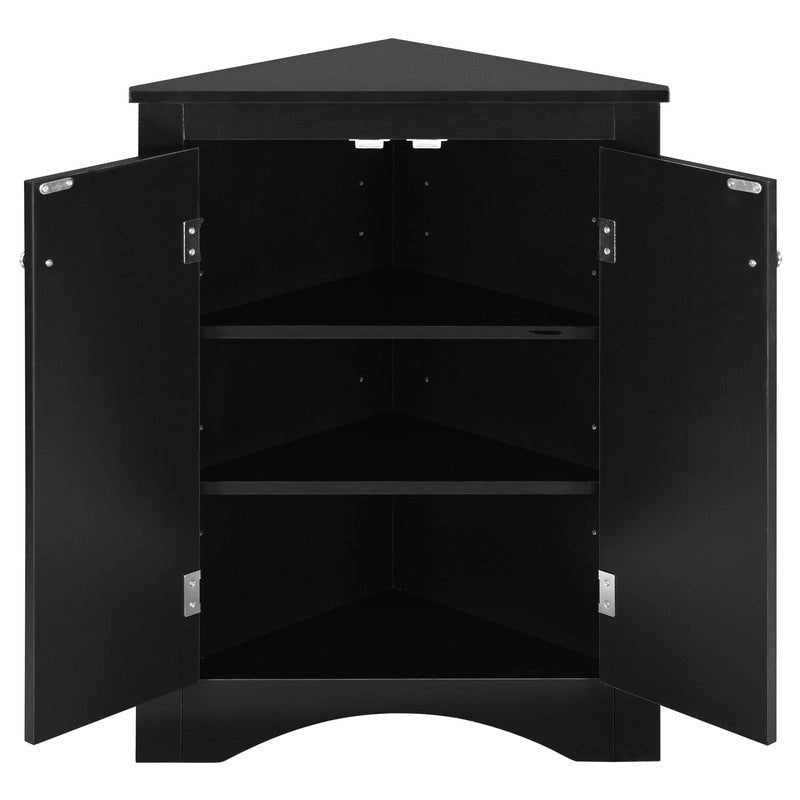 Mobiletto da bagno triangolare bianco con ripiani regolabili - 17.2L x 17.2P x 31.5H