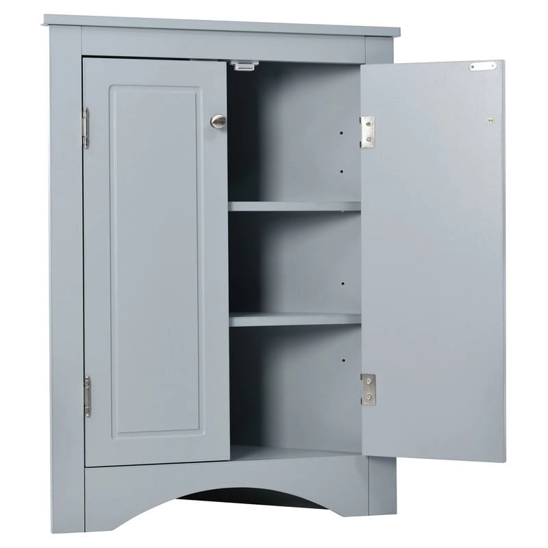 Mobiletto da bagno triangolare bianco con ripiani regolabili - 17.2L x 17.2P x 31.5H