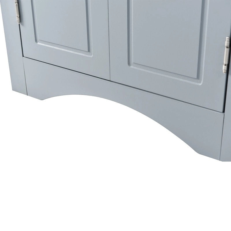 Mobiletto da bagno triangolare bianco con ripiani regolabili - 17.2L x 17.2P x 31.5H