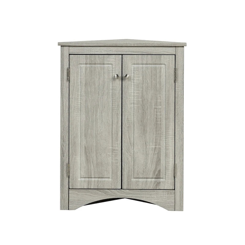 Mobiletto da bagno triangolare bianco con ripiani regolabili - 17.2L x 17.2P x 31.5H