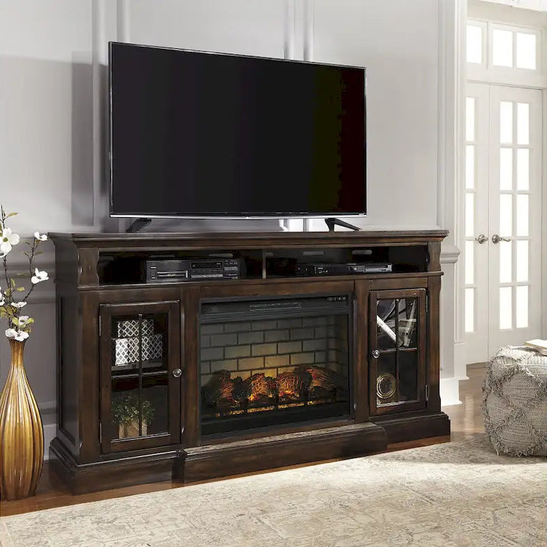 Roddinton 74 TV Stand with Electric Fireplace