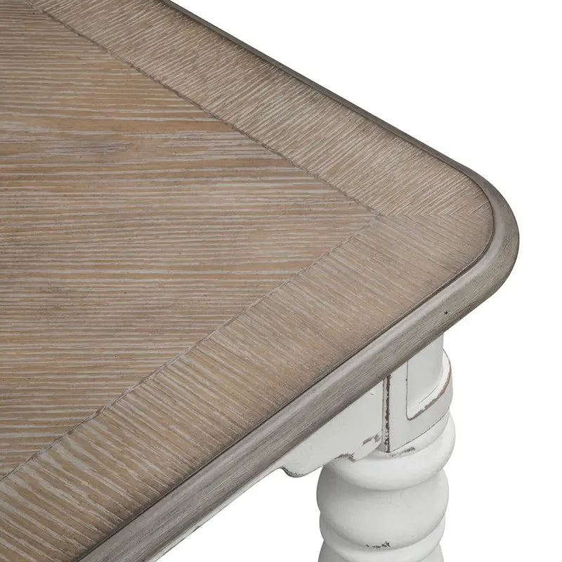 Tavolo con Gambe Magnolia Manor Antico Bianco Effetto Legno Usurato