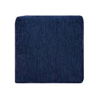Pouf in misto poliestere con motivo damascato tradizionale Sevita Navy/Senape