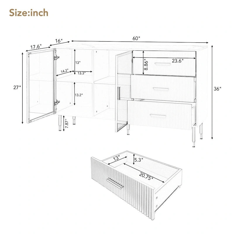 Madia/Mobile buffet in MDF
