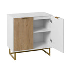 Mobile credenza a 2 ante, mobile contenitore in legno bianco con ripiano regolabile per soggiorno, cucina, camera da letto