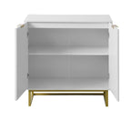Mobile credenza a 2 ante, mobile contenitore in legno bianco con ripiano regolabile per soggiorno, cucina, camera da letto