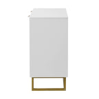 Mobile credenza a 2 ante, mobile contenitore in legno bianco con ripiano regolabile per soggiorno, cucina, camera da letto