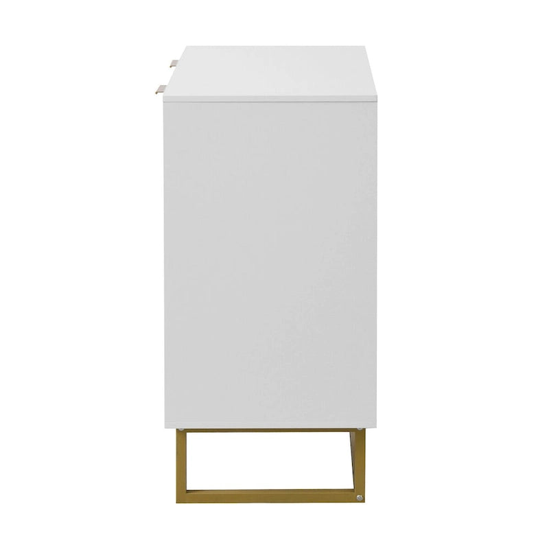 Mobile credenza a 2 ante, mobile contenitore in legno bianco con ripiano regolabile per soggiorno, cucina, camera da letto