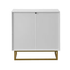 Mobile credenza a 2 ante, mobile contenitore in legno bianco con ripiano regolabile per soggiorno, cucina, camera da letto