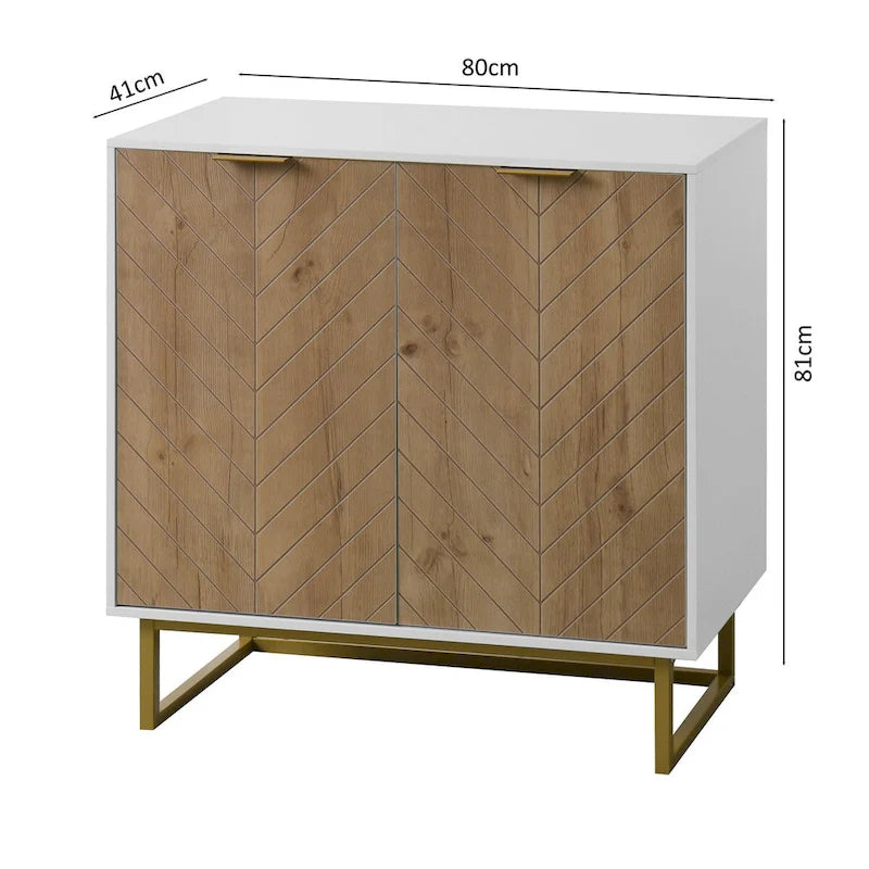 Mobile credenza a 2 ante, mobile contenitore in legno bianco con ripiano regolabile per soggiorno, cucina, camera da letto