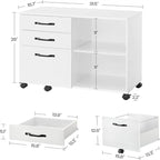 3 cassetti e ripiani a giorno – 15,7P x 31,5L x 26A