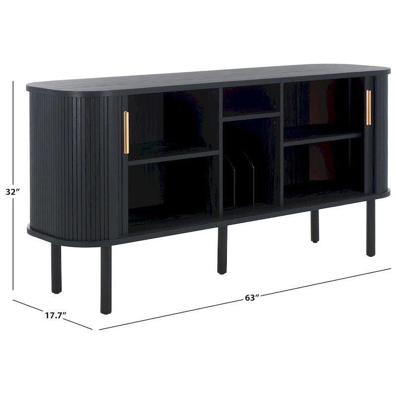 Credenza/Mobile multimediale Home Tealla 2 con ante a serrandina - 63Lx18Px32A